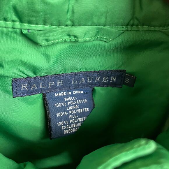 Ralph Lauren Bleeker Vest Jacket Womens Small Green Full Zip Outdoor Embroidered - Picture 8 of 8